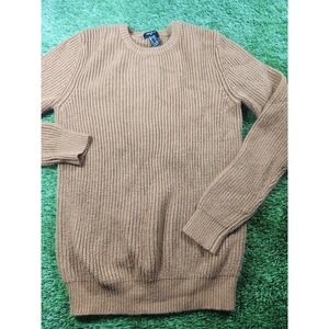 Forever 21 Sweater Mens M Brown Chunky Knit Crew Neck Long Sleeve Pullover